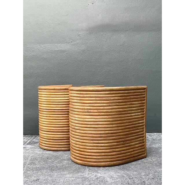 Vintage Stacked Rattan Lounge Chairs- A Pair For Sale - Image 10 of 12