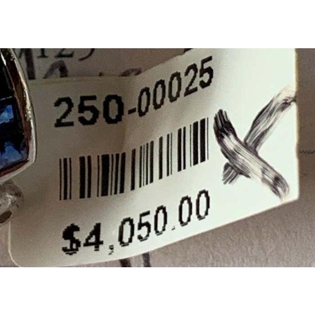 Modern 18 Karat White Gold Sapphire and Diamond Bow Pin 1.10 TDW For Sale - Image 3 of 12