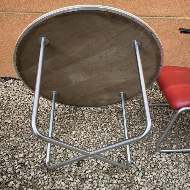 Bauhaus Table with Armchairs in Steel Tube Structure by Willem Hendrik Gispen, 1930, Set of 3 For Sale - Image 15 of 18