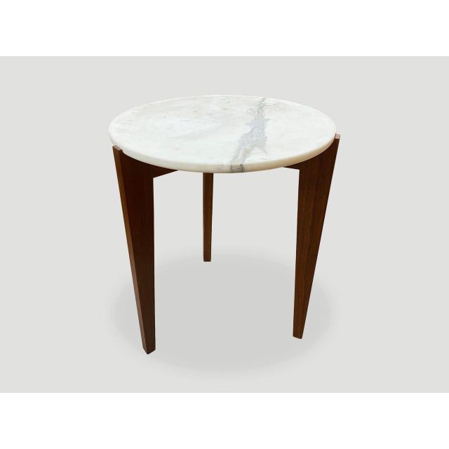 Contemporary Andrianna Shamaris Italian Marble Side Table For Sale - Image 3 of 5