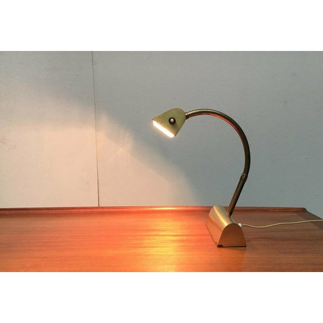 Mid-Century Modern Mid-Century Brass Hollywood Regency Gooseneck Table Lamp, 1960s For Sale - Image 3 of 18