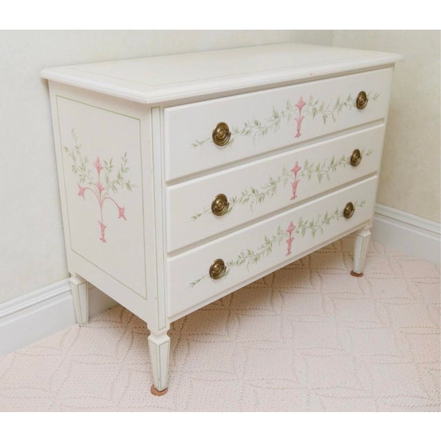 This chest in all it’s femininity is surprisingly versatile. It is painted with a lovely cream, ground and the palest of...