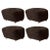 Black Espresso Natural Oak Sheepskin the Tired Man Footstools by Lassen, Set of 4 For Sale - Image 8 of 8