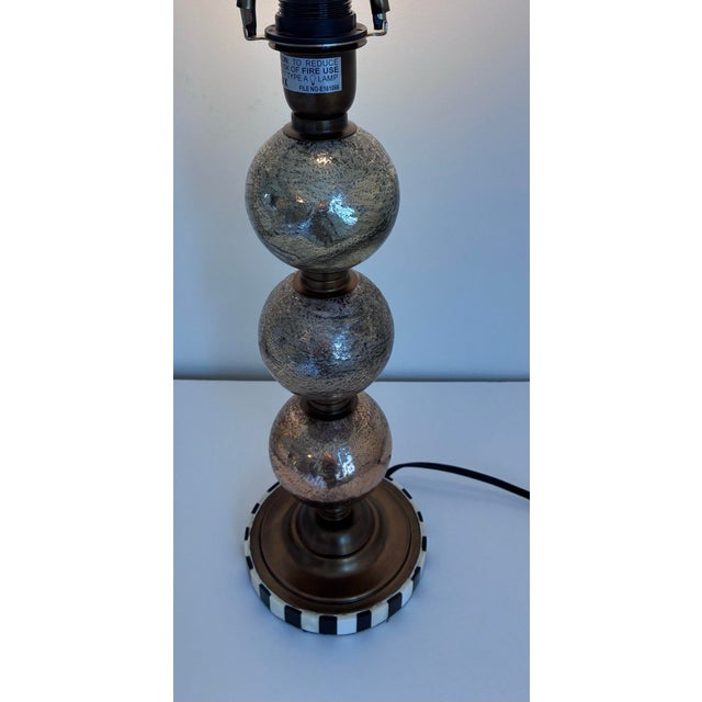 Bone Vintage McKenzie Childs Handmade Mercury Balls With Bone Base Table Lamp For Sale - Image 7 of 11