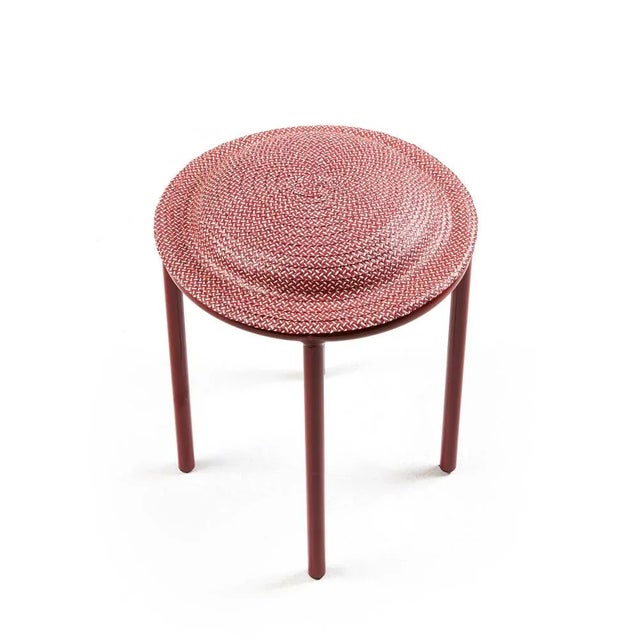 Red Cana Stools by Pauline Deltour, Set of 4 For Sale - Image 6 of 12