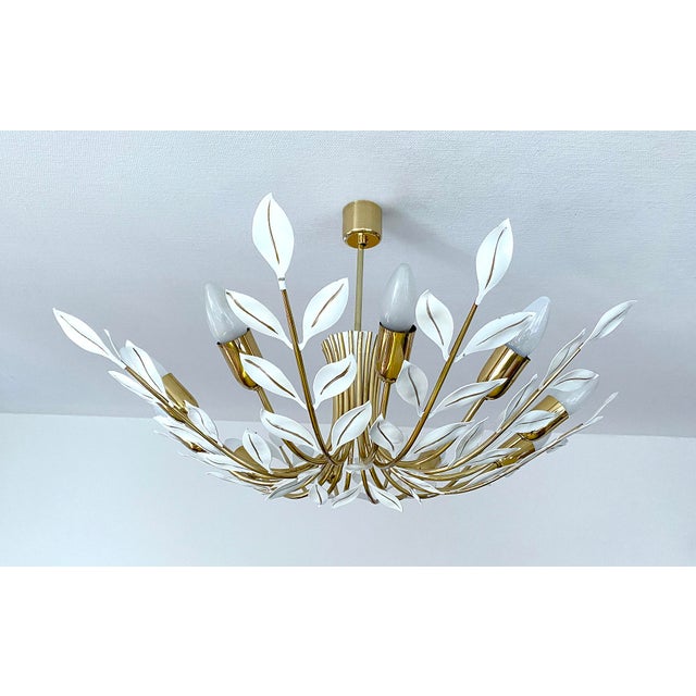 Vintage Floral Pendant Light from Vereinigte Werstaetten, 1950s For Sale - Image 10 of 18