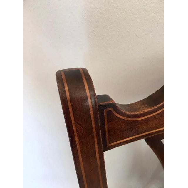Small Antique Edwardian Inlaid Mahogany Armchair For Sale - Image 6 of 11
