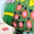 Wood Mushroom Ottoman in Green Garden Hand Block Printed Fabric For Sale - Image 7 of 11