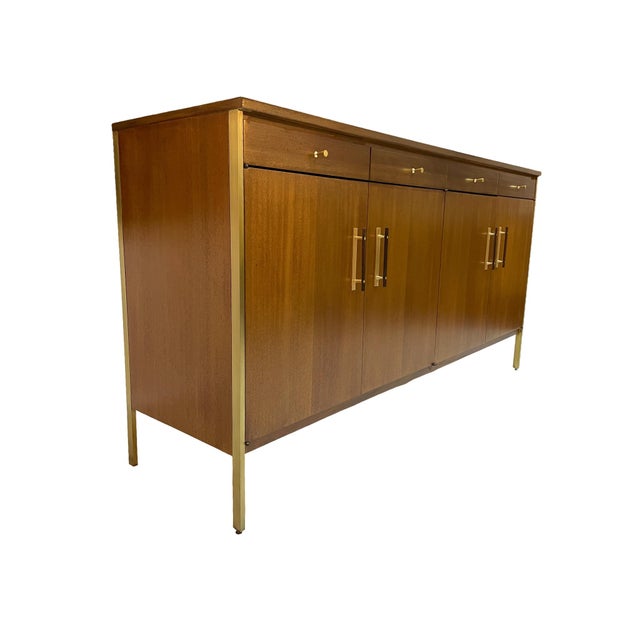 Mid-Century Modern Paul McCobb for Calvin Group Mid-Century Ribbon Mahogany Credenza, 1960s For Sale - Image 3 of 15