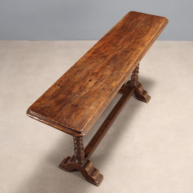 Wood Console in Poplar-Stained Walnut For Sale - Image 7 of 9