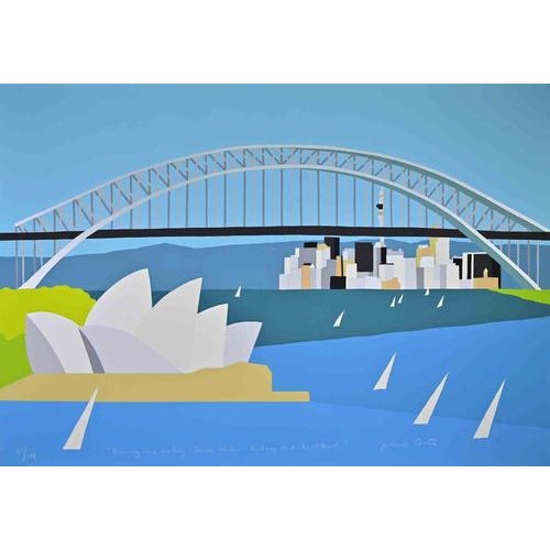 Screen print on paper. Hand signed, titled and numbered. Edition of 299. Excellent condition. A striking large-format...
