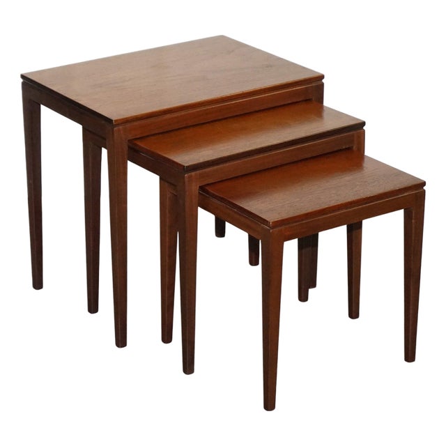 Mid-Centry Danish Teak Nest of Three Tables, 1960s, Set of 3 For Sale