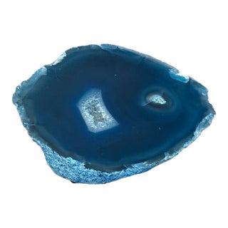Vintage Polished Blue Agate Slab For Sale