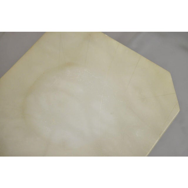 Alabaster Antique Alabaster Marble Empire Style Carved Column Pedestal Plant Stand For Sale - Image 8 of 12