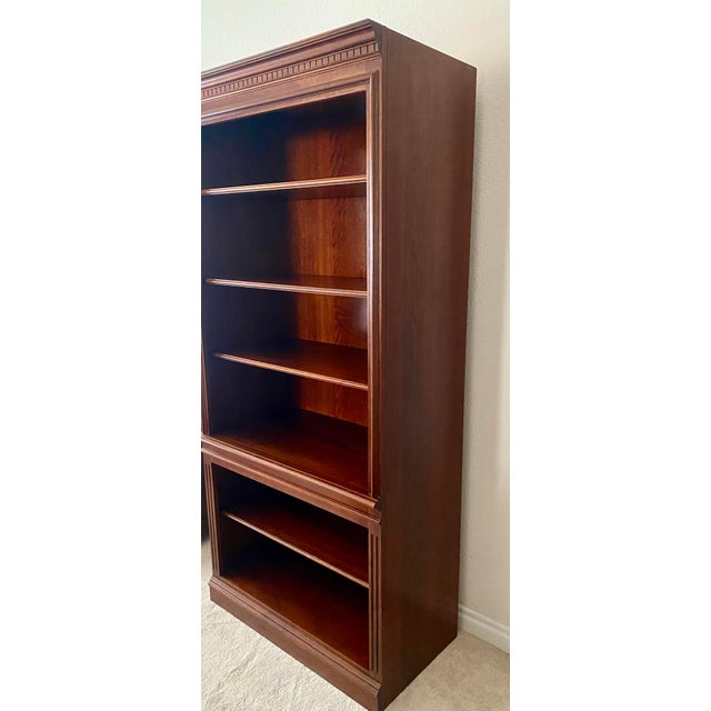 Wood Vintage Pennsylvania House Tall Solid Cherry Open Bookcase Etageres Display Case. For Sale - Image 7 of 13