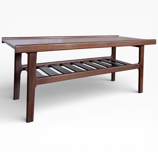 Mid-Century Modern Surfboard Walnut and Teak Coffee Table, 1960s For Sale - Image 4 of 7
