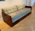 Art Deco 1940s Art Deco Upholstered Mahogany Sofa Day Bed with Celadon Velvet Fabric For Sale - Image 3 of 10
