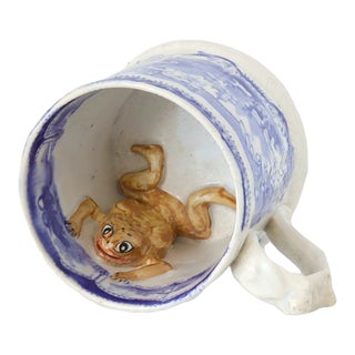 1840s English Transferware Frog Mug For Sale