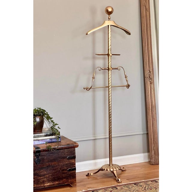 Midcentury Brass Clothing Valet, Hollywood Regency Style, 1940s For Sale - Image 12 of 13