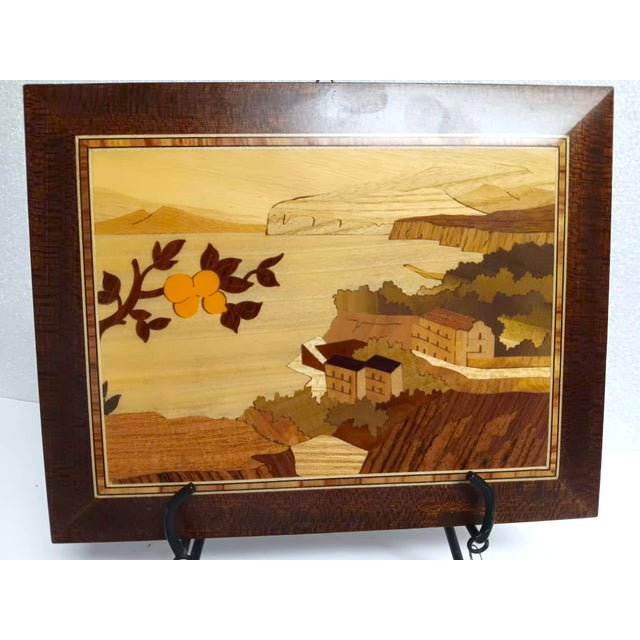 1970s 1970s Sorrento's Wood Inlay (Intarsio) Mid-Century Modern Landscape Picture For Sale - Image 5 of 17