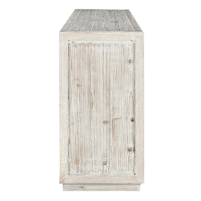 Cream Washed Braided Wood Sideboard Credenza For Sale - Image 4 of 9