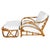 Restored Mid-Century 3-Stand 1949er Reed Rattan Chaise Lounge W/ Ottoman For Sale In Los Angeles - Image 6 of 16