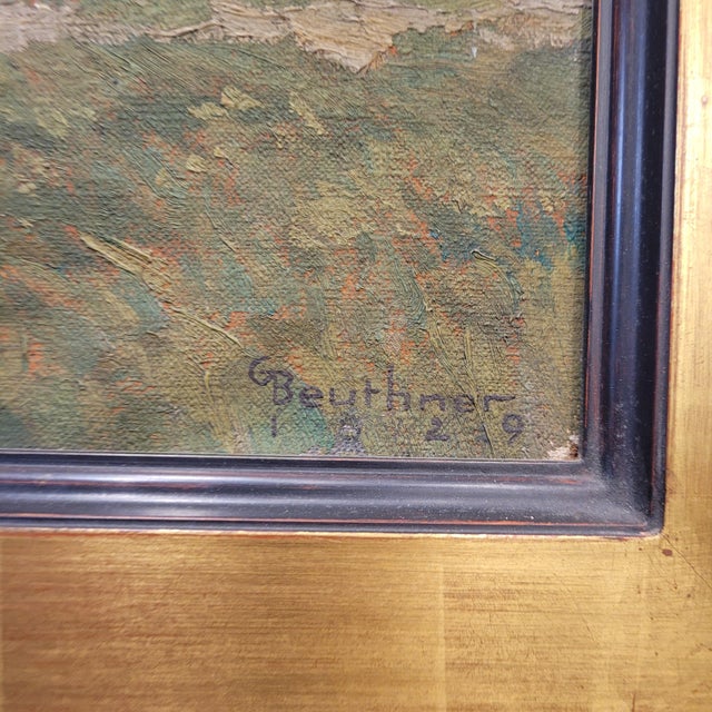 Gerard Beutner, Boats Moored on the Shore, 1920s, Oil on Canvas, Framed For Sale - Image 16 of 18