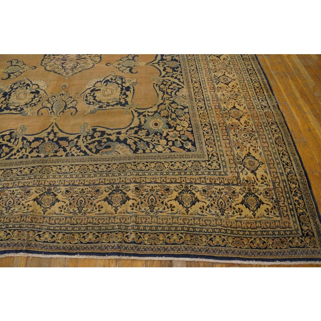 Textile Splendid Rust Color and Medallion Pattern Antique Persian Tabriz Haji Jalili Rug For Sale - Image 7 of 8