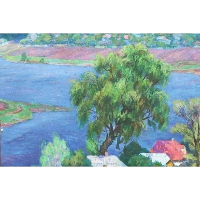 Vintage Ukrainian Rural Landscape Painting, Impressionism Art 100-150 For Sale - Image 4 of 6