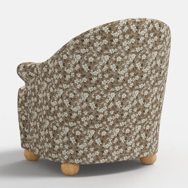 Textile Stoffer Home x Cloth & Company Marie Bun Foot Chair in Dogwood Floral Mauve For Sale - Image 7 of 8