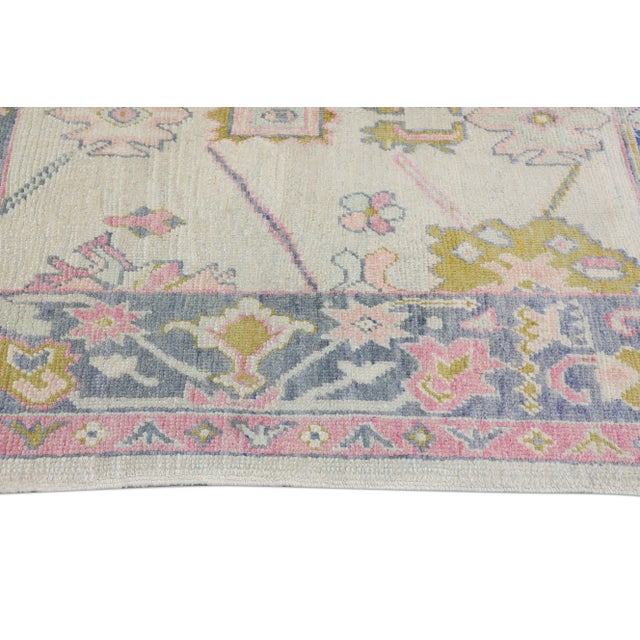 Early 21st Century 21st Century Handwoven Oriental Desert Sand & Gray Turkish Oushak Rug 5'8" X 6'11" For Sale - Image 5 of 9