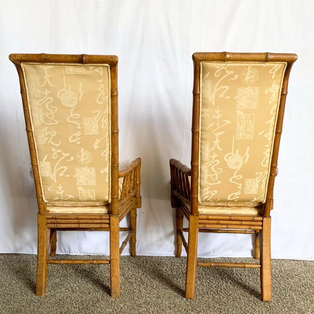Mid Century Chiboiserie Faux Bamboo Dining Chairs by American of Martinsville - Set of 6 For Sale - Image 4 of 12