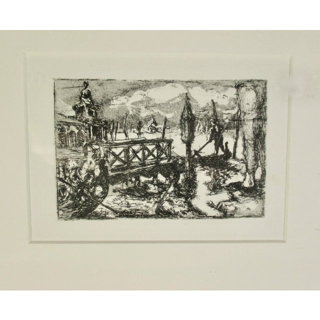 Modern Etching of Venice Huber Mid-Century For Sale - Image 3 of 4