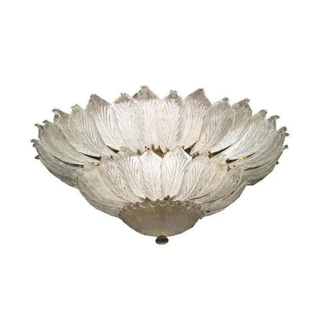 Italian Murano Glass Leave Flush Mount Chandelier For Sale - Image 12 of 18
