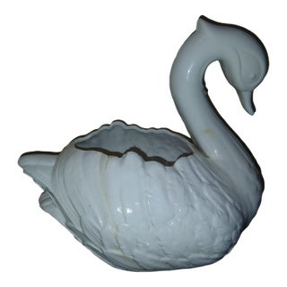 Vintage Ceramic Swan Planter For Sale