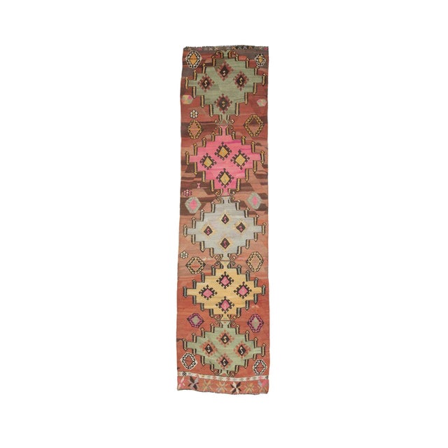 Textile Vintage Turkish Kilim Runner Rug For Sale - Image 7 of 7
