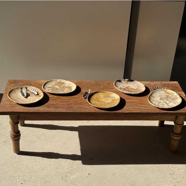 Small Trinket Tray in Speckled Beige Petrified Wood For Sale - Image 6 of 18