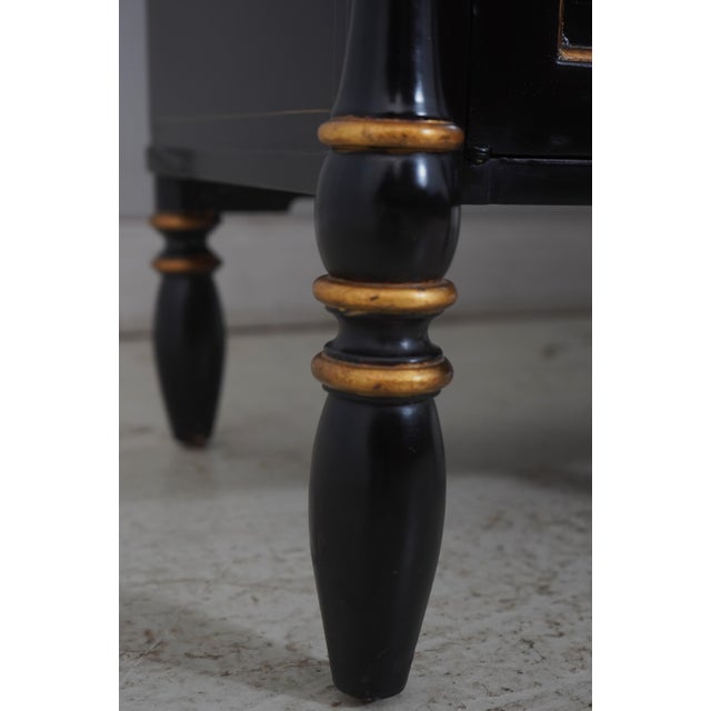 1990s Hickory White Co Regency Style Black & Gold Sideboard For Sale - Image 16 of 18