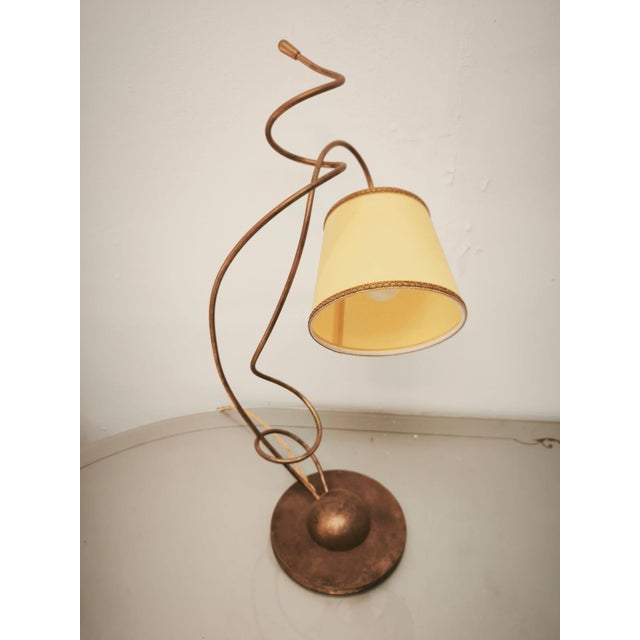 Metal Vintage Lamp with Parchment Shade, 1980s For Sale - Image 7 of 11