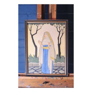 G Hastain, Catholic Nun, 1927, Watercolor, Framed For Sale