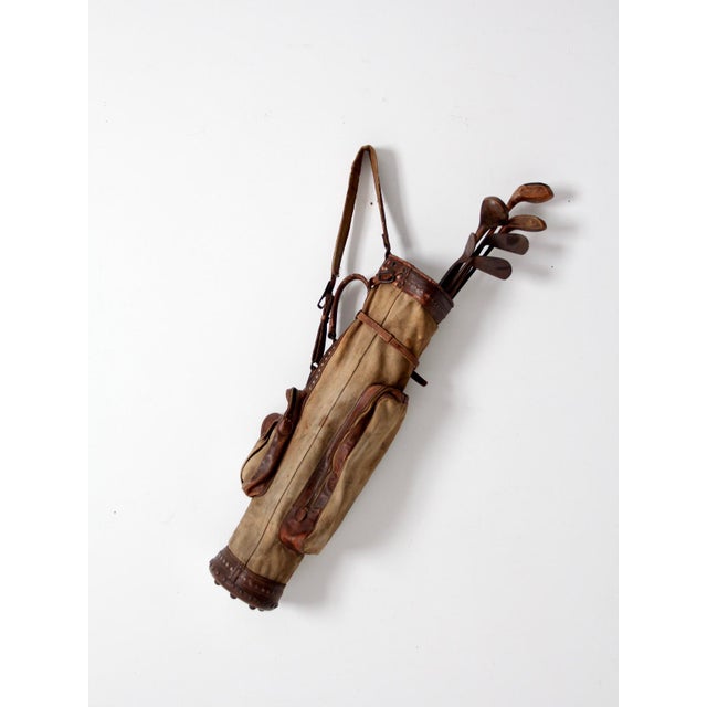 Antique Golf Bag and Clubs Set Chairish