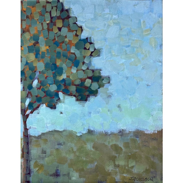 26 1/2"W x 22 1/4" H x 2"D Laura Jacobson's Three Little Trees is an evocative study in abstracted realism, masterfully...