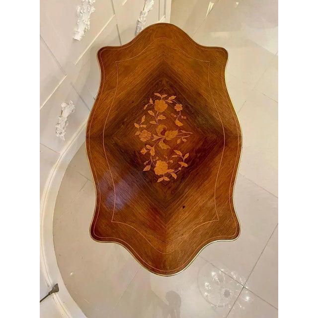 Antique French Louis XV Marquetry Inlaid Center Table For Sale - Image 5 of 14