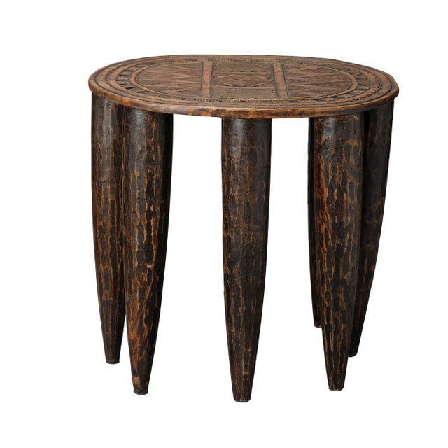 Jamie Young Jamie Young Naga Stool in Dark Antique For Sale - Image 4 of 4