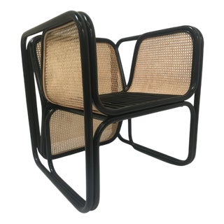 Large Lounge Chair in Rattan For Sale