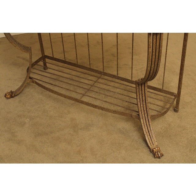 Regency Style Wrought Iron Bakers Rack, Tessellated Marble Chairish