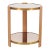 Ralph Lauren Dalton Side Drink Table Brass Leather and Glass For Sale