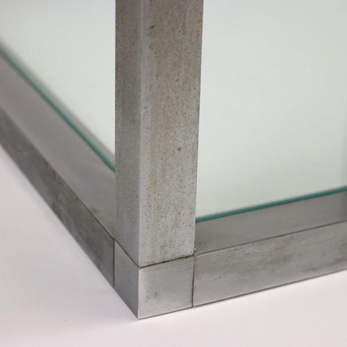 Metal Vintage Cubic Coffee Table in Glass & Metal, Italy, 1960s For Sale - Image 7 of 9