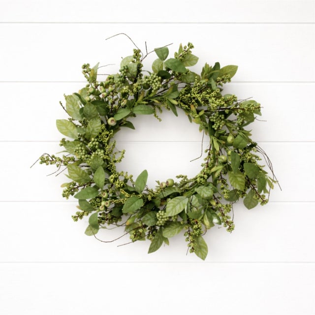 Rustic Mixed Berry Decorative Wreath 24 Inch For Sale - Image 3 of 4