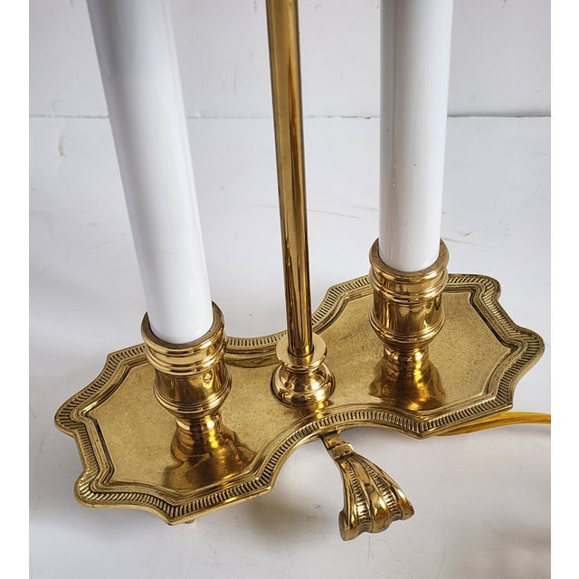 Brass Vintage French Bouillote Brass & Tole Table Lamp For Sale - Image 8 of 16